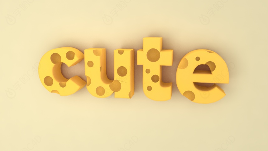 奶酪字体C4D模型