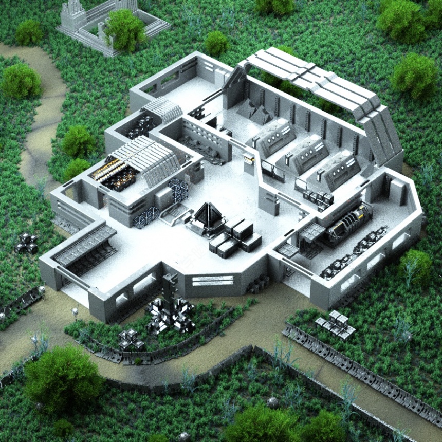 工业工厂科技工程C4D模型