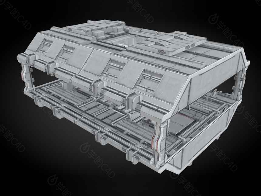 宇宙飞船零件C4D模型