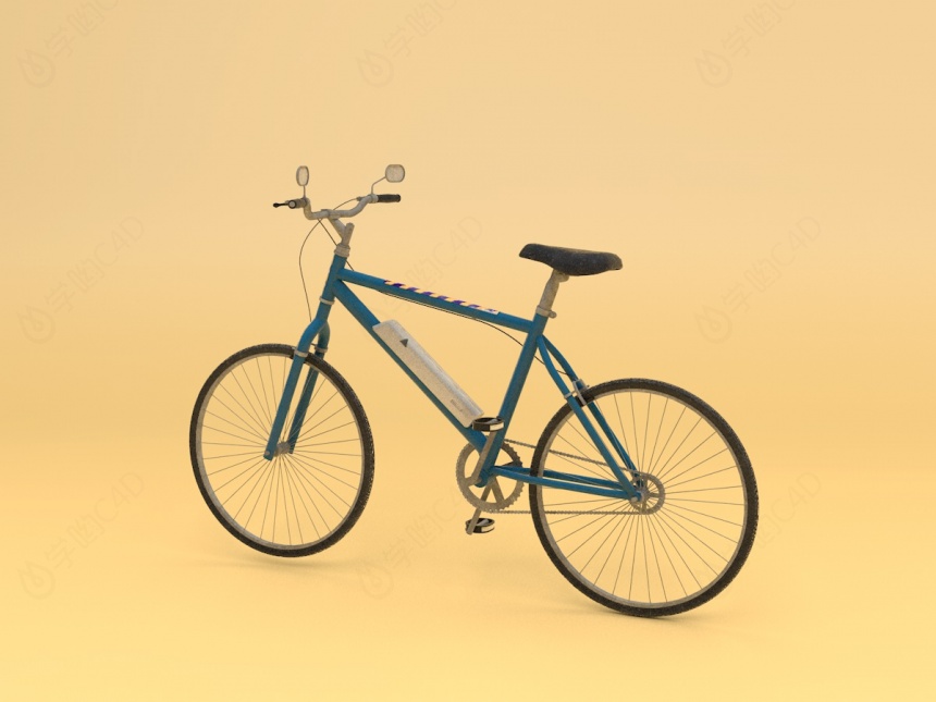 现代交通工具自行车C4D模型