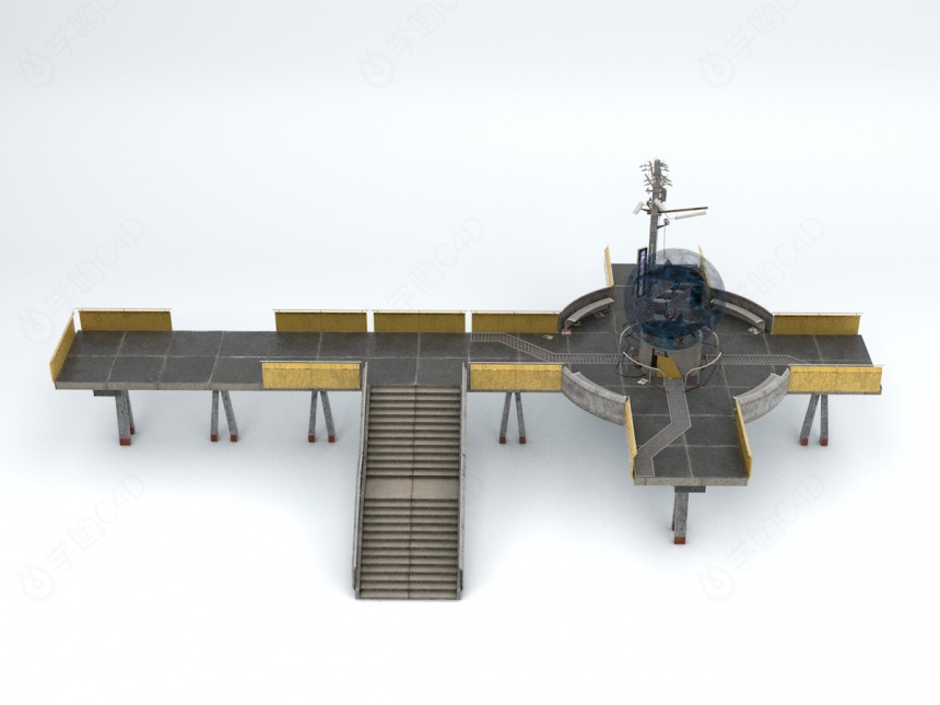 天台钢结构广场C4D模型