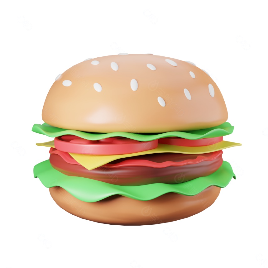 卡通食物小图标C4D模型