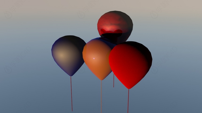 彩色气球C4D模型