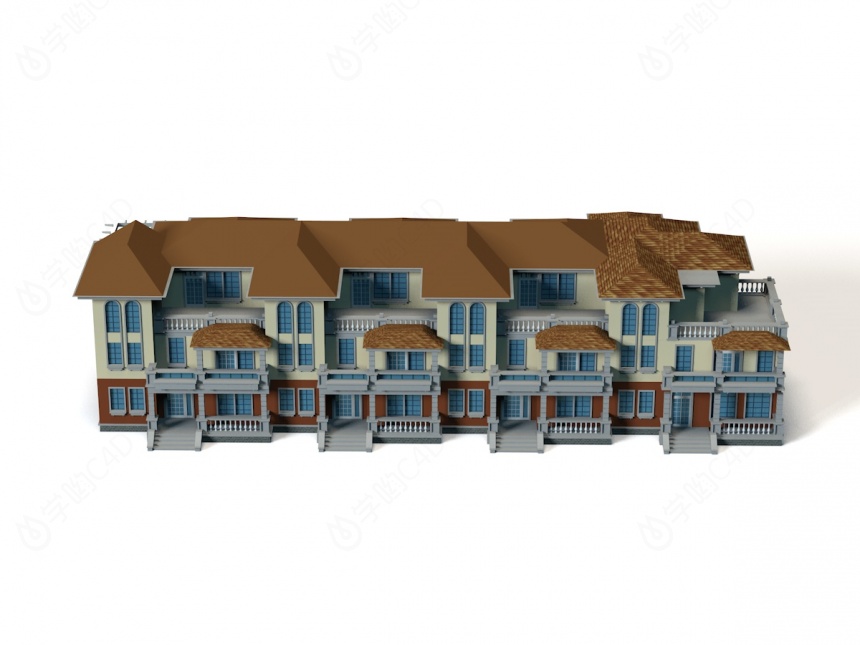 现代房屋别墅小洋房C4D模型