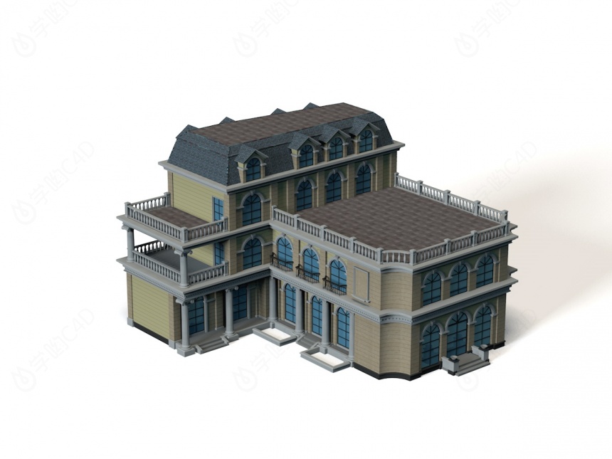 现代房屋别墅小洋房C4D模型