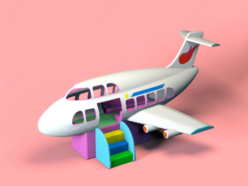游乐设施设备飞机客机C4D模型