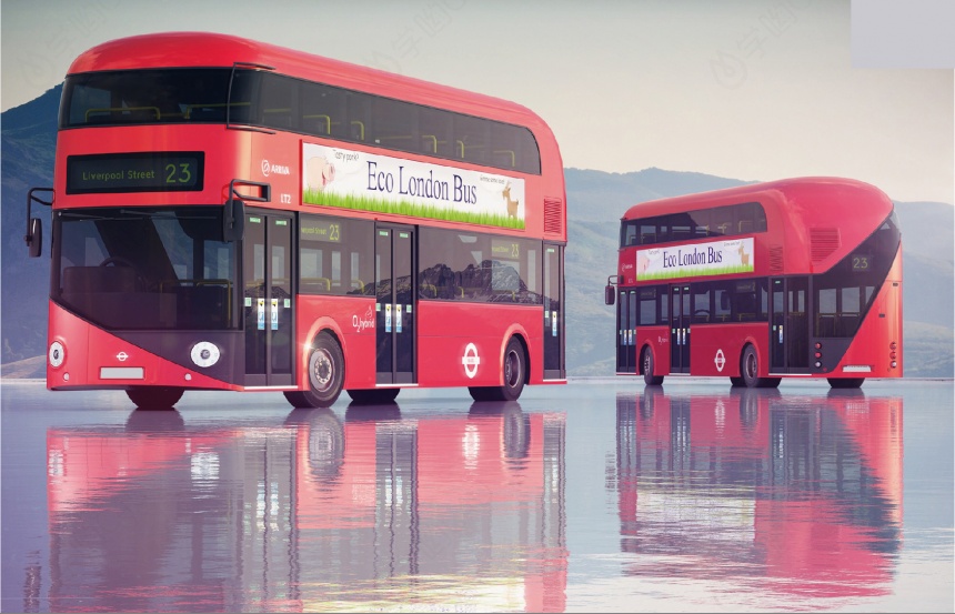 现代双层公交车C4D模型