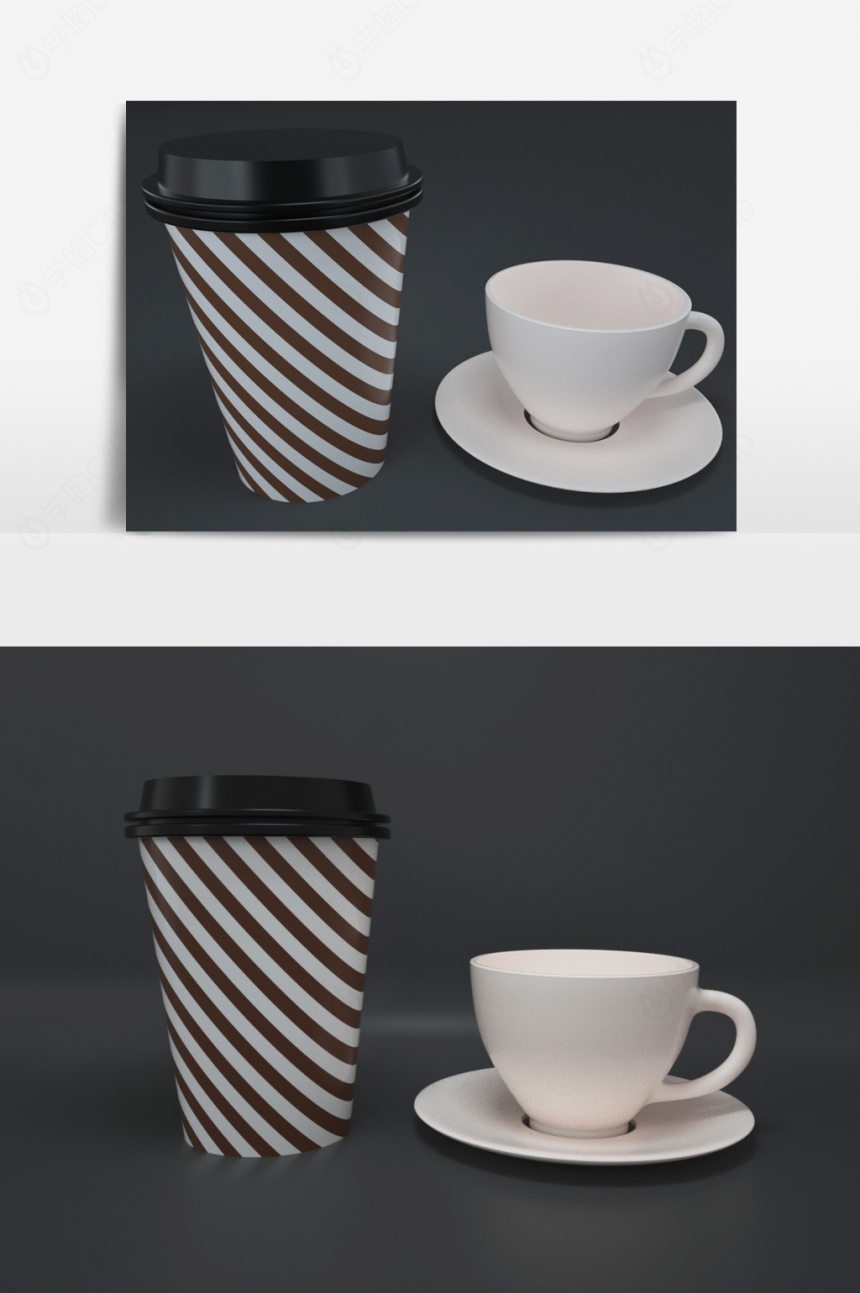 水杯保温杯咖啡杯C4D模型