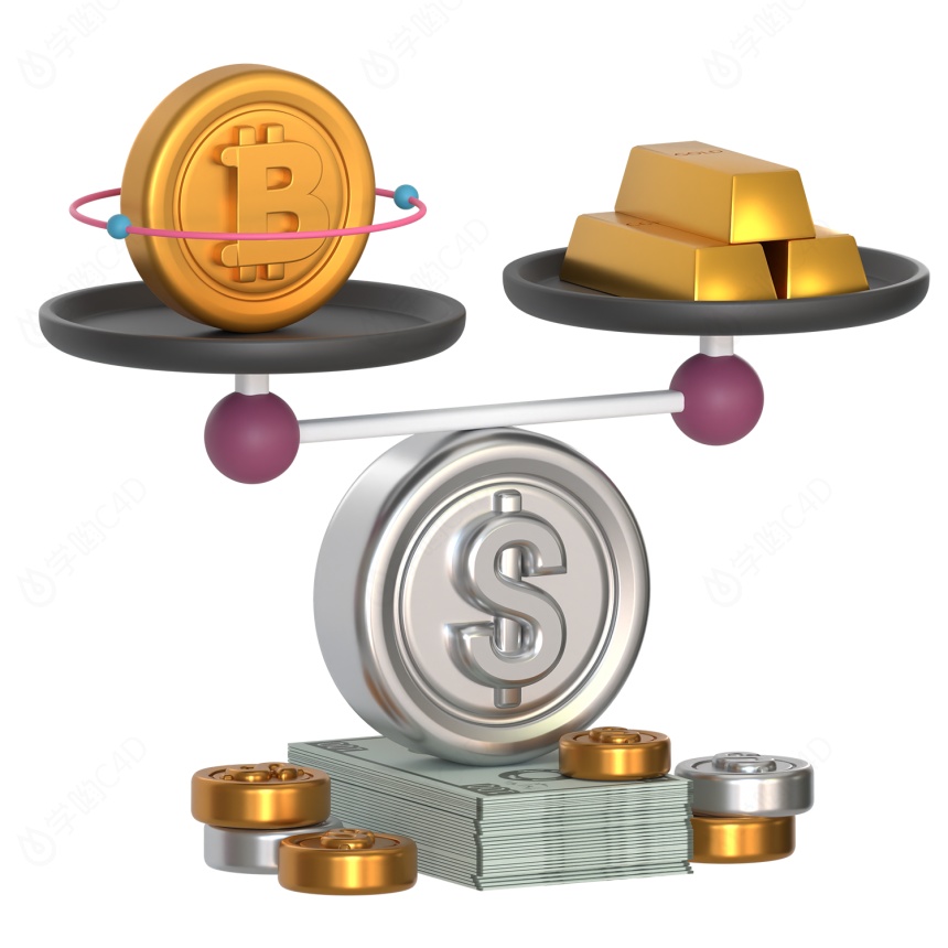 元宇宙金融图案虚拟货币C4D模型