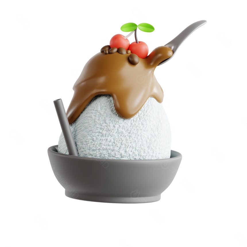 巧克力冰激凌冰沙C4D模型