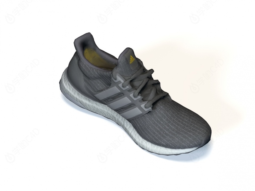 灰色休闲鞋C4D模型
