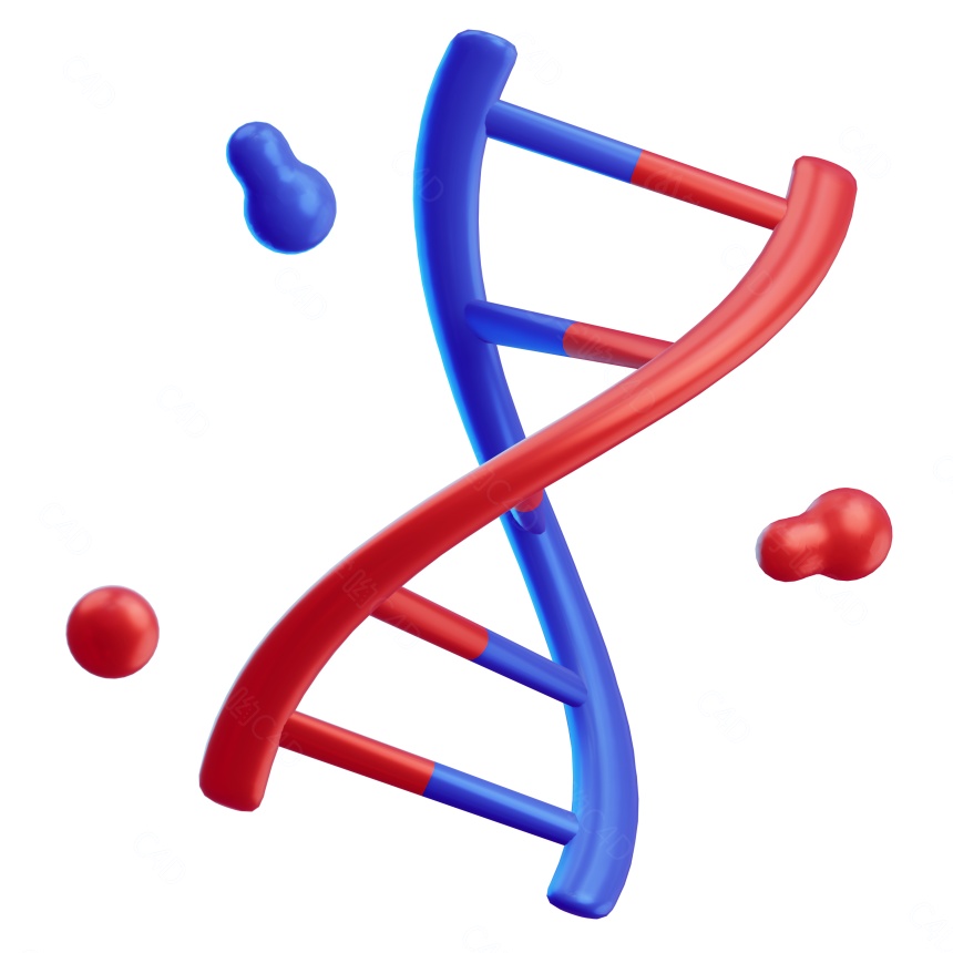 卡通医疗图标DNA双螺旋基因C4D模型