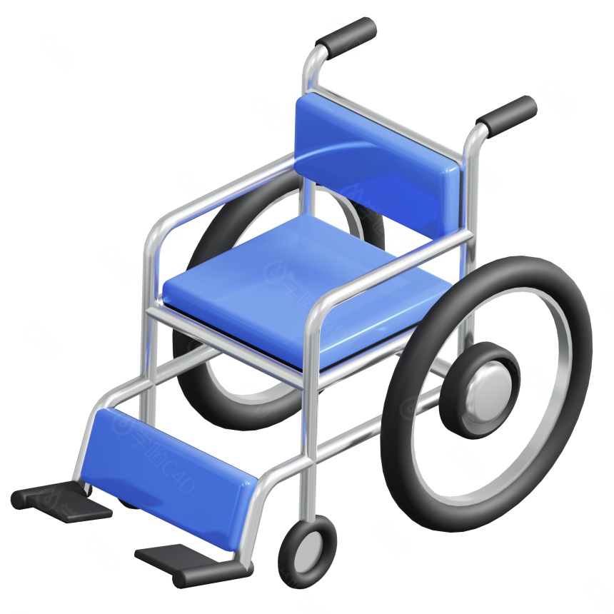 卡通医疗图标轮椅C4D模型