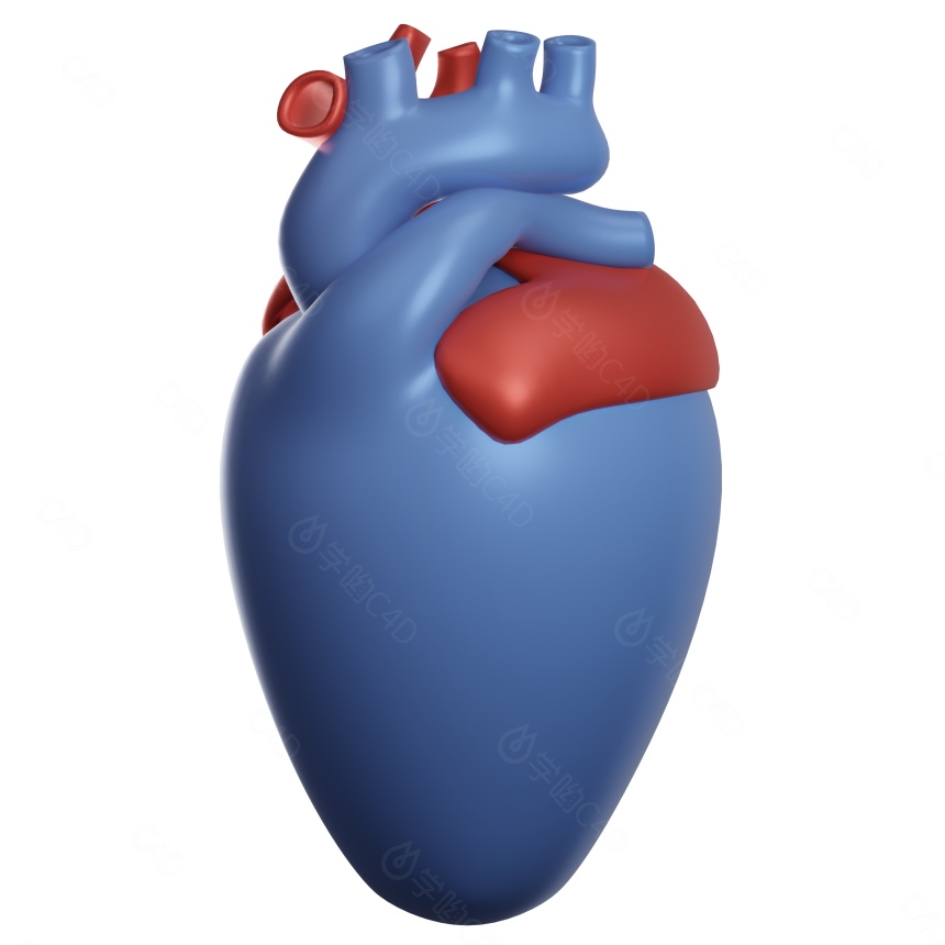 卡通医疗图标心脏C4D模型