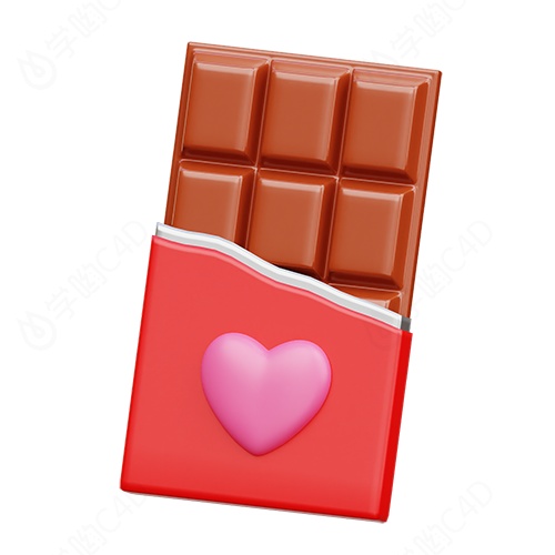 情人节插图插画爱心巧克力C4D模型