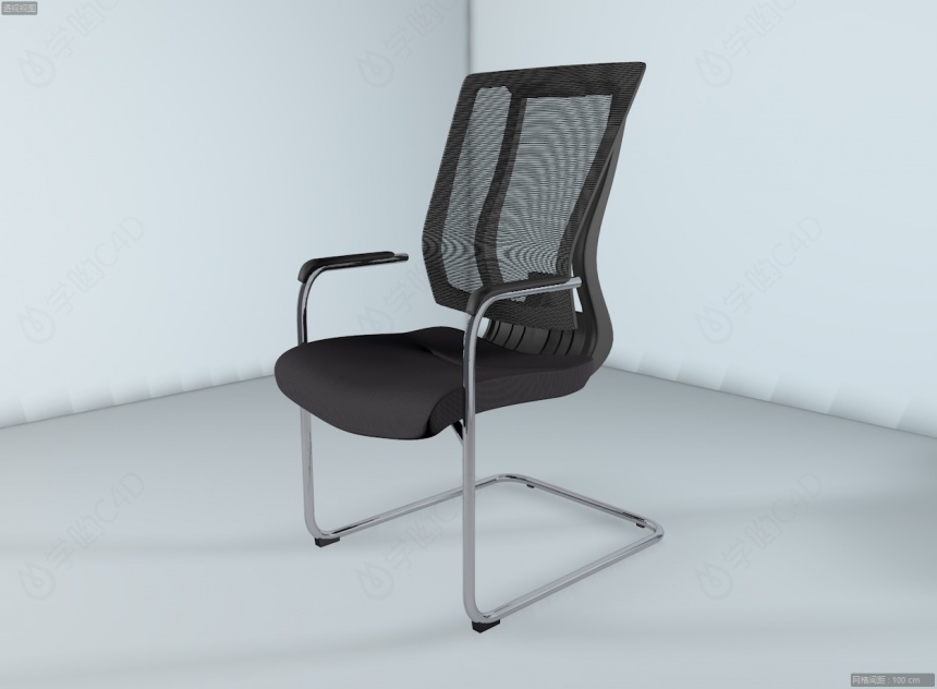 弓形腿办公椅电脑椅C4D模型