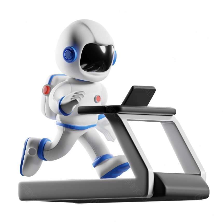 宇航员机器人跑步健身C4D模型