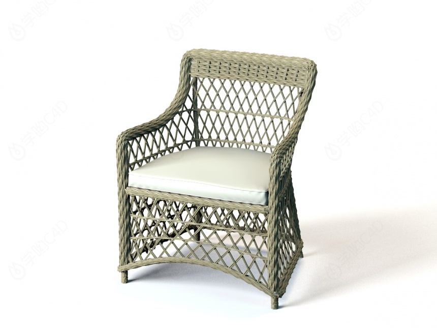 藤椅户外椅子C4D模型