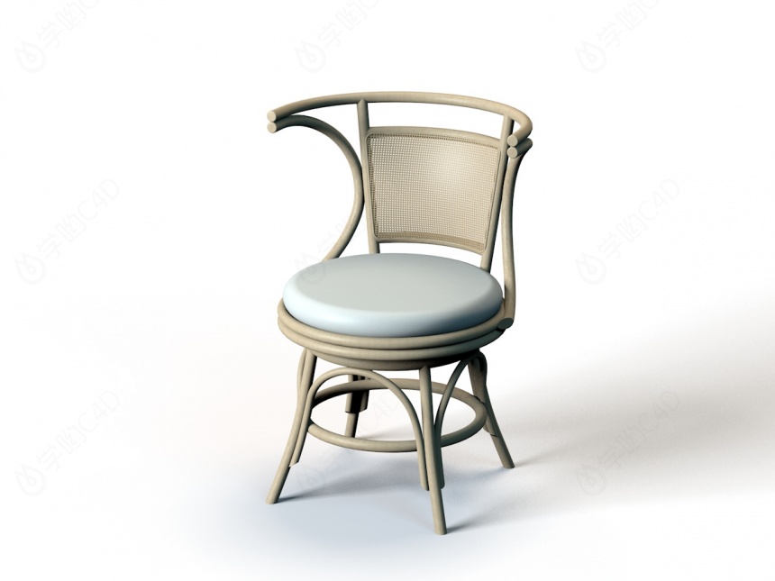 竹编椅子C4D模型