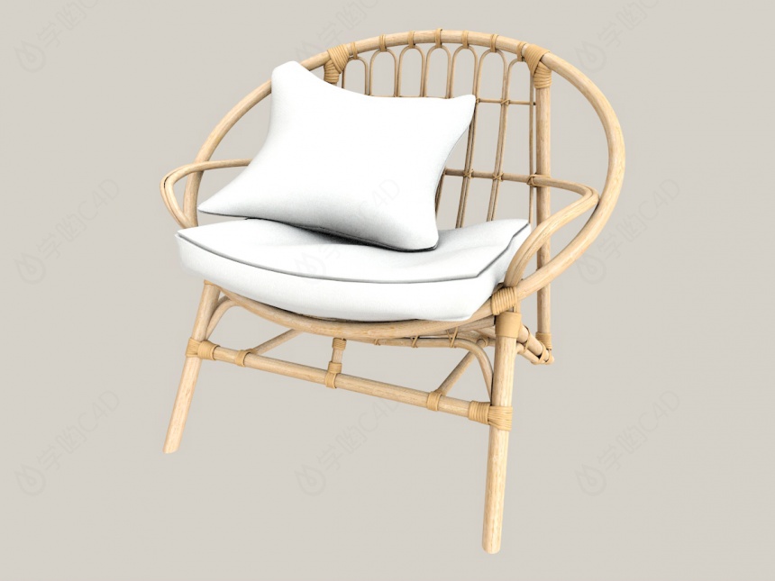 藤编椅子C4D模型