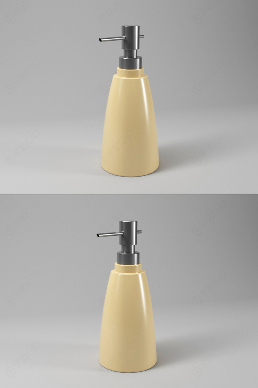 美容化妆品洗手液瓶子（白模）C4D模型