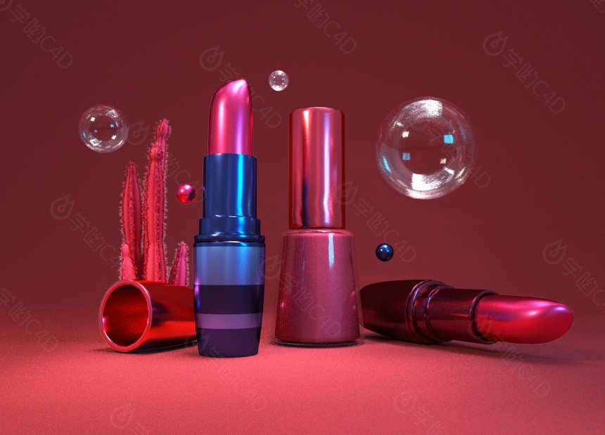 美容化妆品口红C4D模型