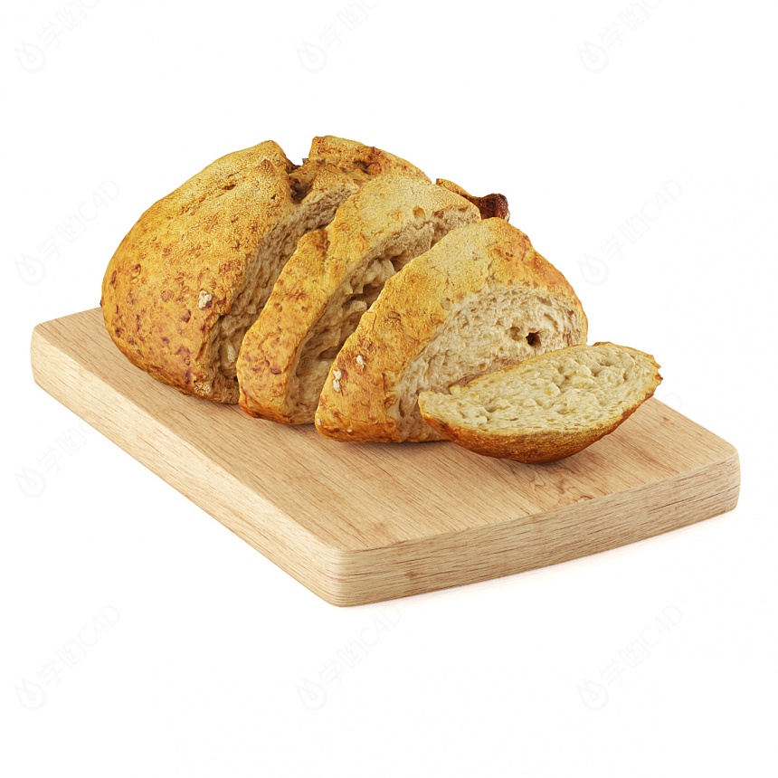 食品食物面包切片面包C4D模型