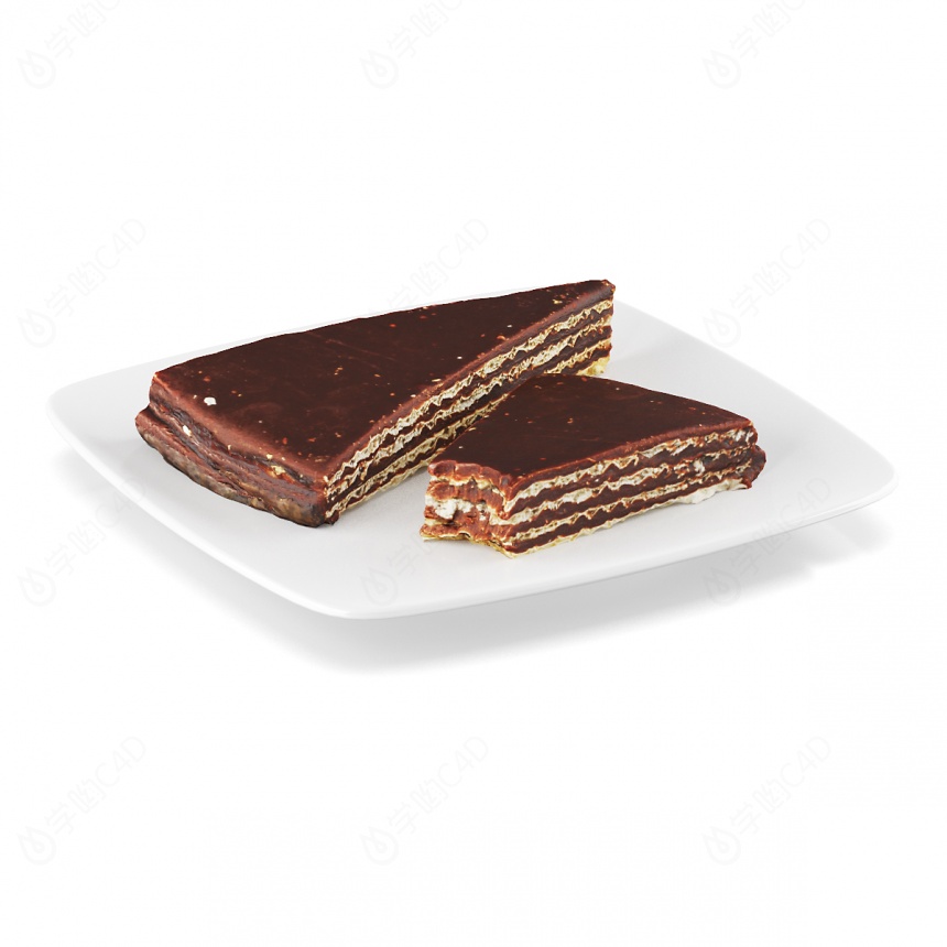 巧克力奶油千层蛋糕C4D模型