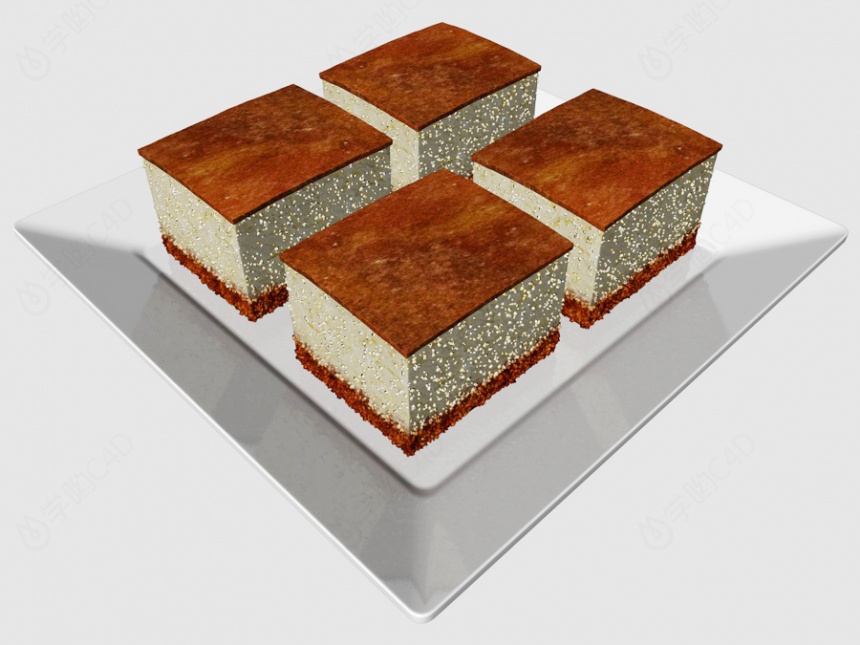 现代食物糕点蛋糕C4D模型