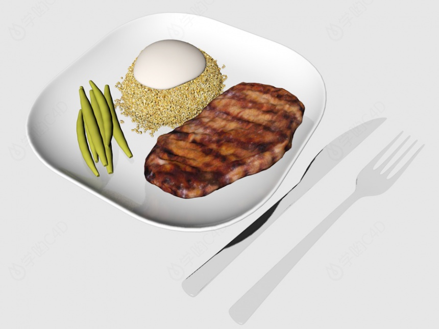 食物牛排西餐C4D模型