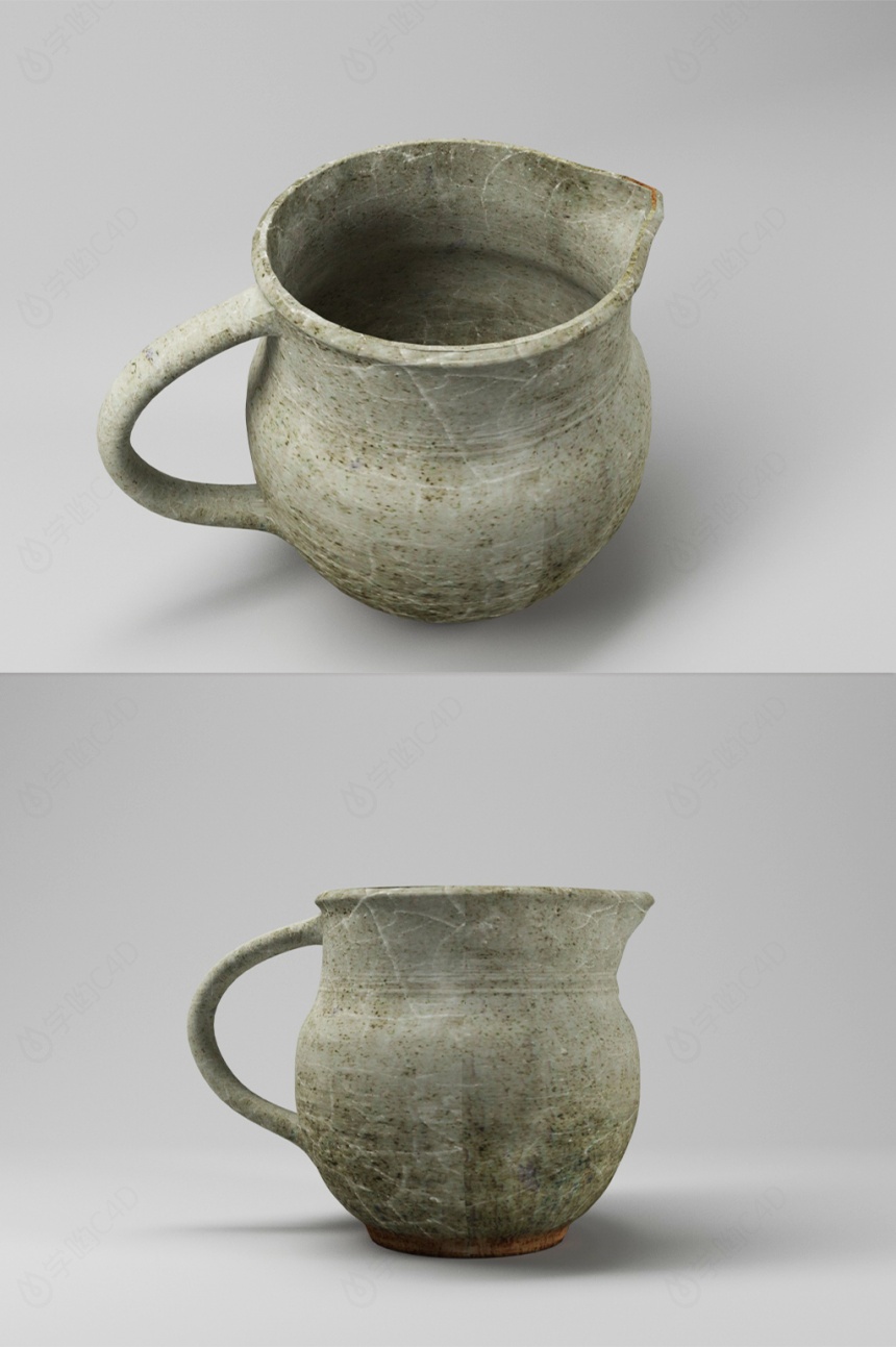 陶瓷土陶陶罐C4D模型