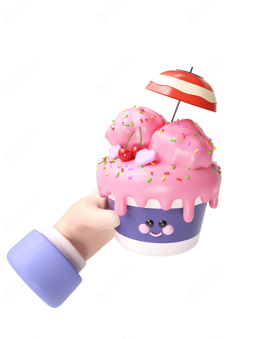 冰激凌蛋糕C4D模型