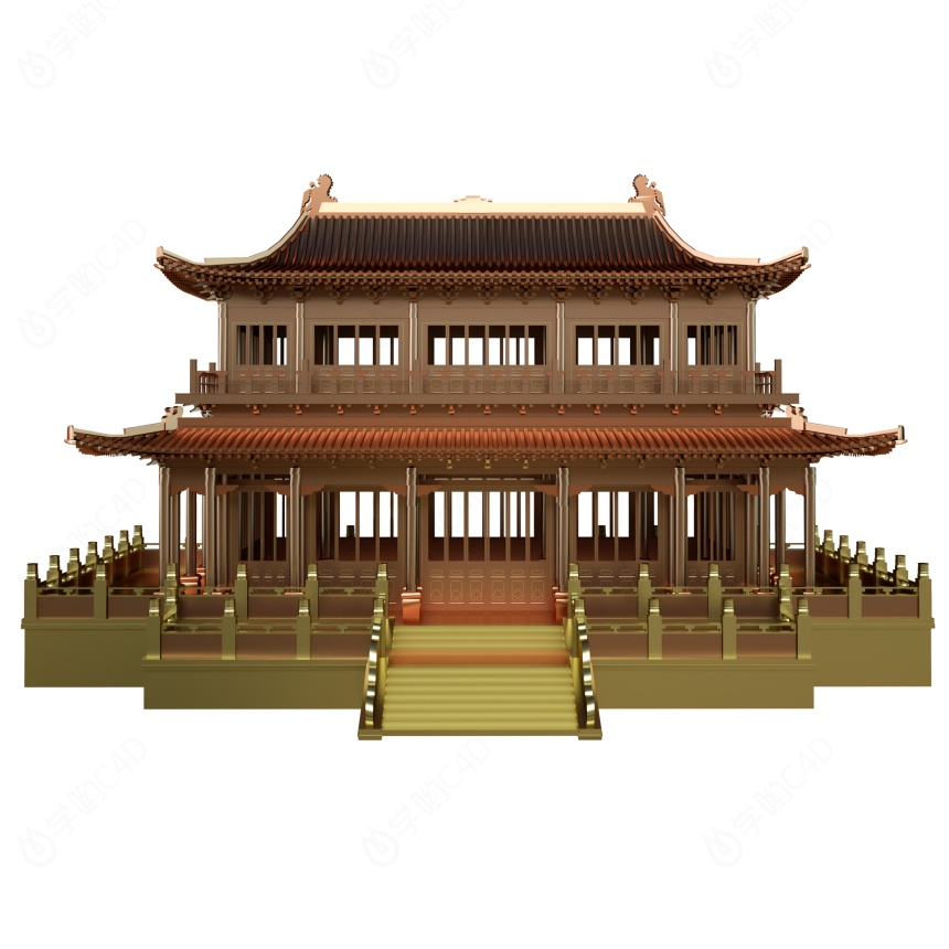 中式建筑古建C4D模型