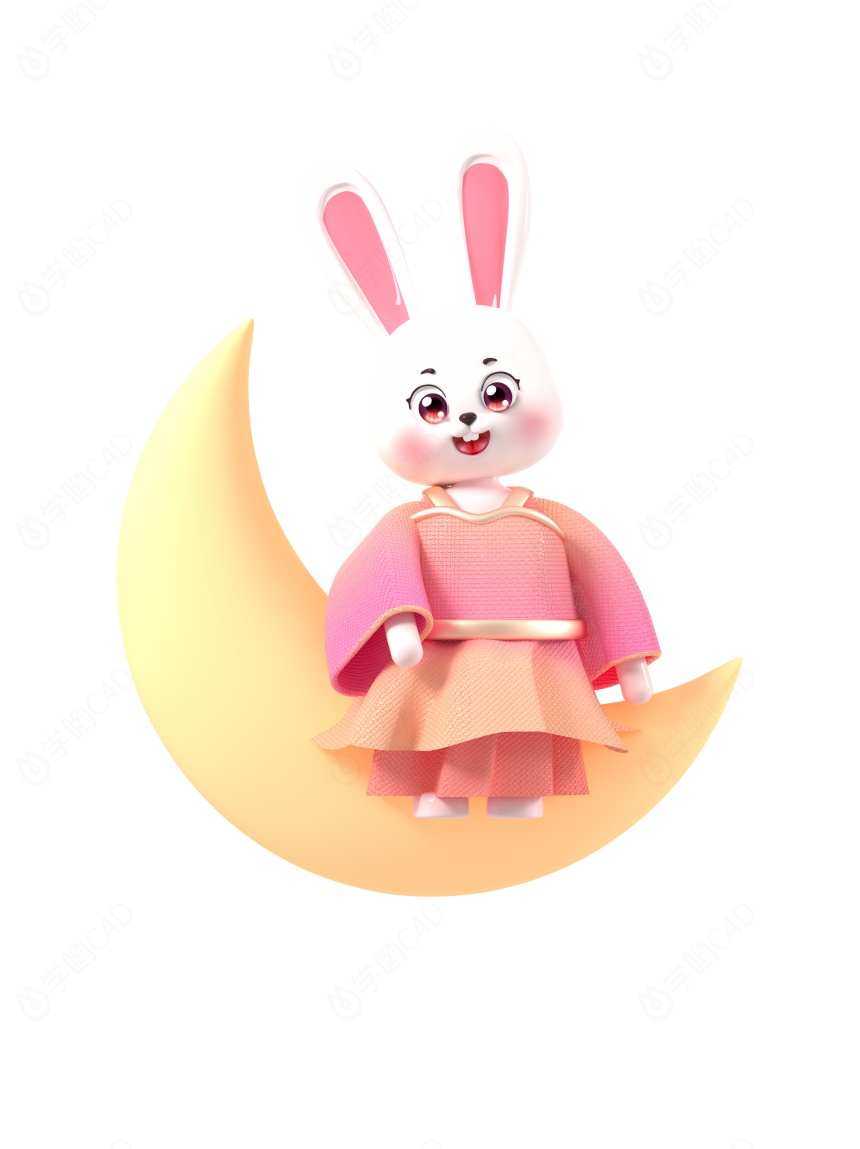 中秋节月兔C4D模型