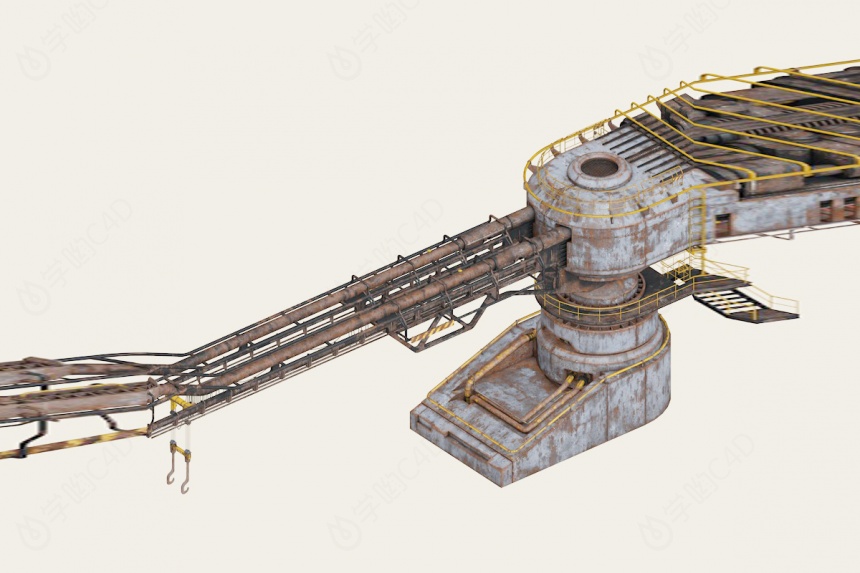 大型科幻工业钢铁厂设备部件C4D模型