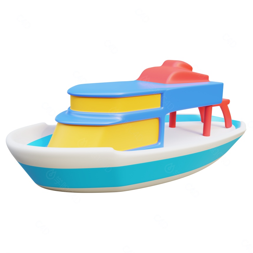 玩具小船C4D模型