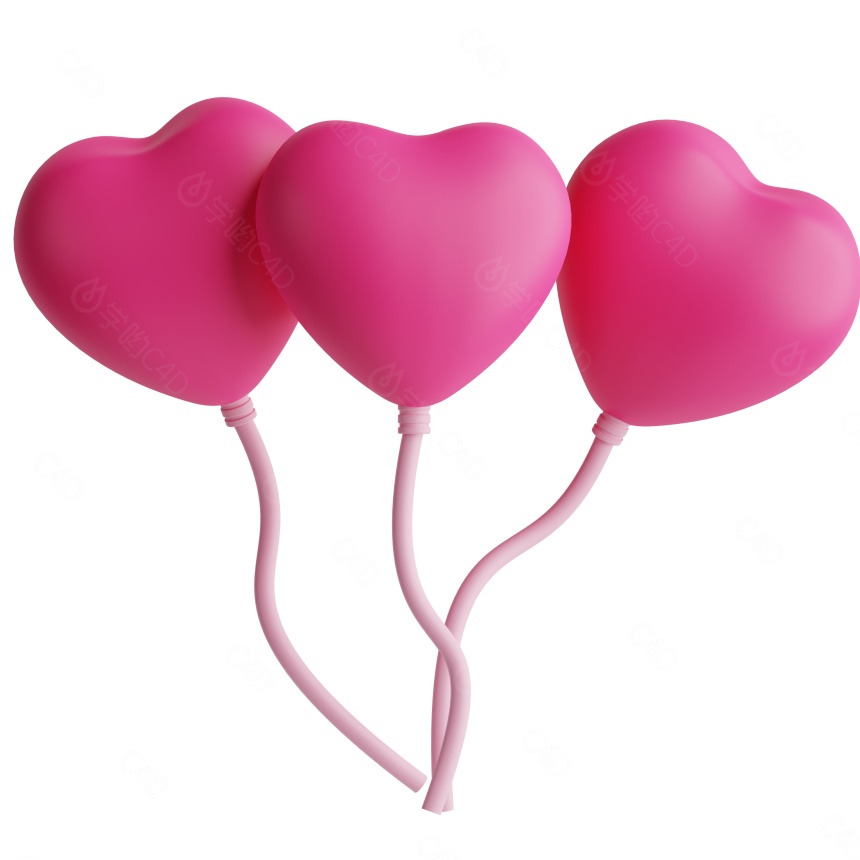 母亲节礼物卡通促销活动装饰气球C4D模型