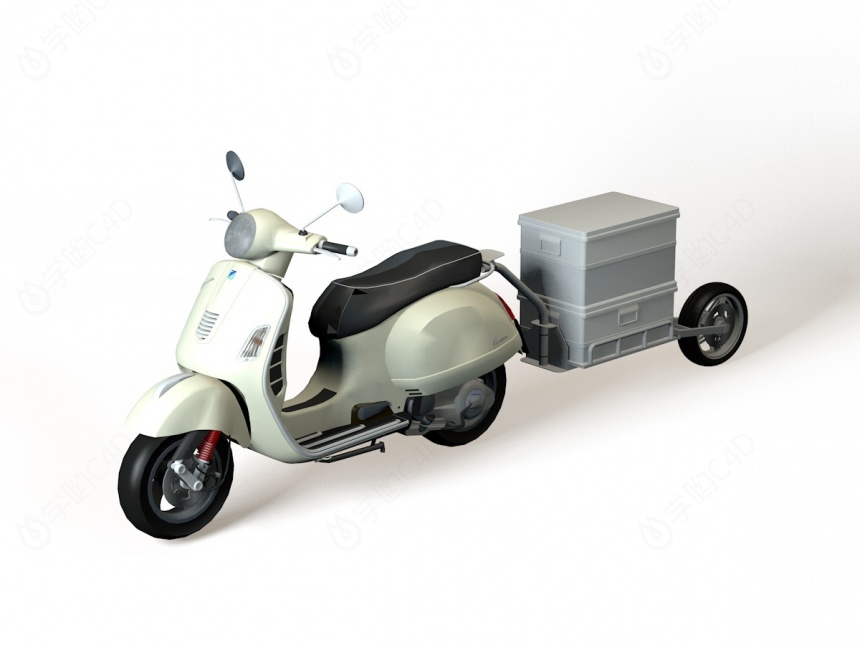 现代机动摩托车C4D模型
