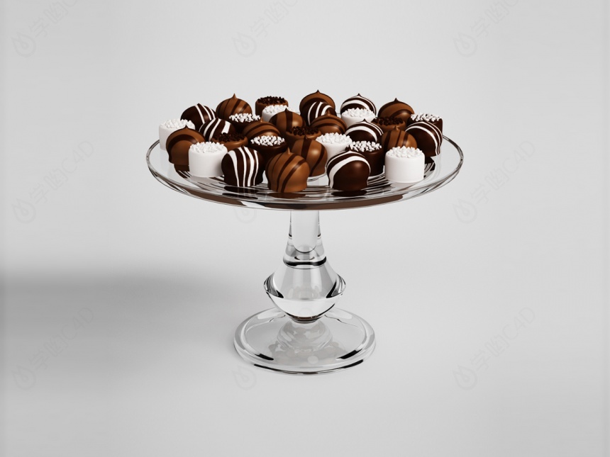 现代食物美食甜点巧克力C4D模型