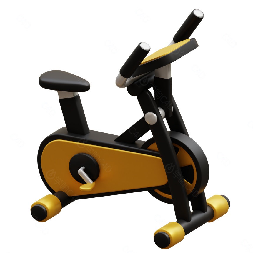 健身房用品动感单车C4D模型
