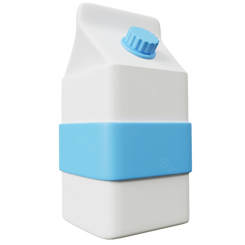 饮品牛奶C4D模型