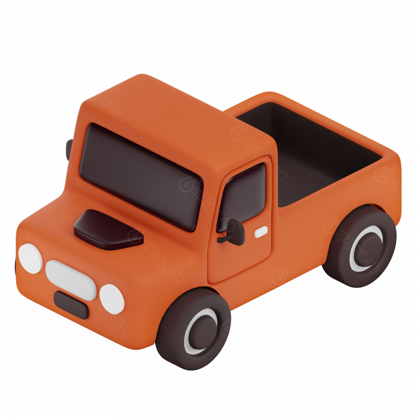 卡通汽车 皮卡车 小汽车 玩具车 小货车C4D模型