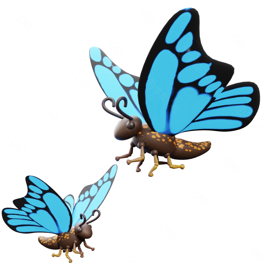 昆虫蝴蝶C4D模型