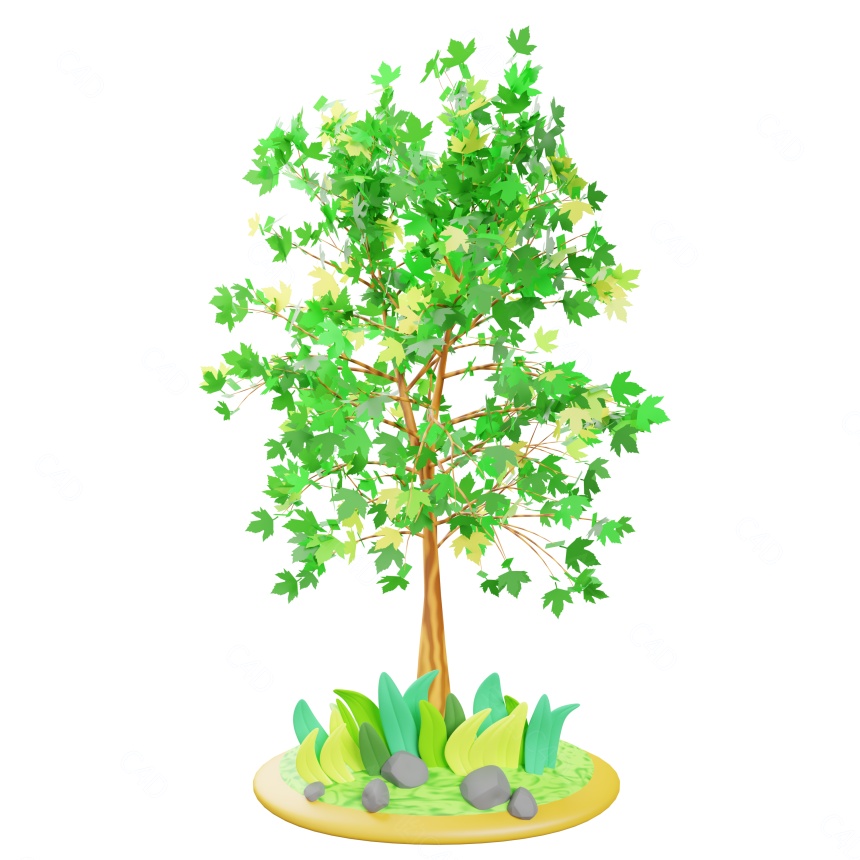 小树树木C4D模型
