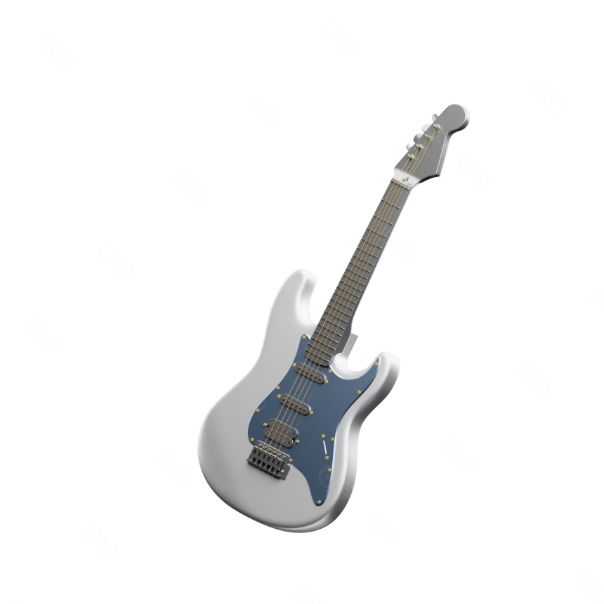 卡通乐器电吉他C4D模型