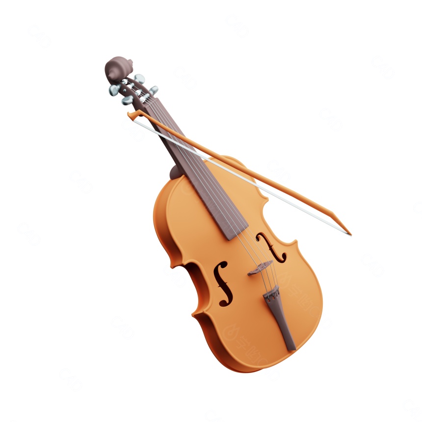 卡通乐器小提琴C4D模型