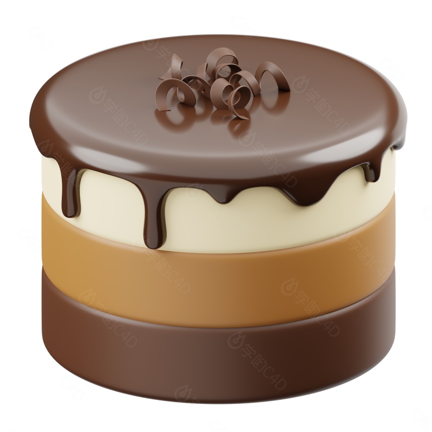 巧克力蛋糕C4D模型