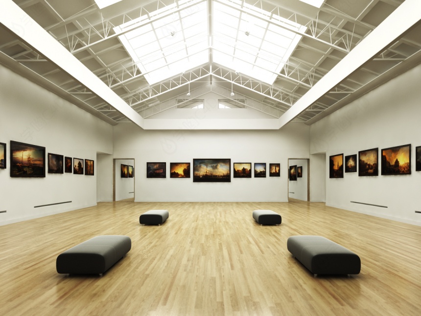 艺术展馆（白模）C4D模型