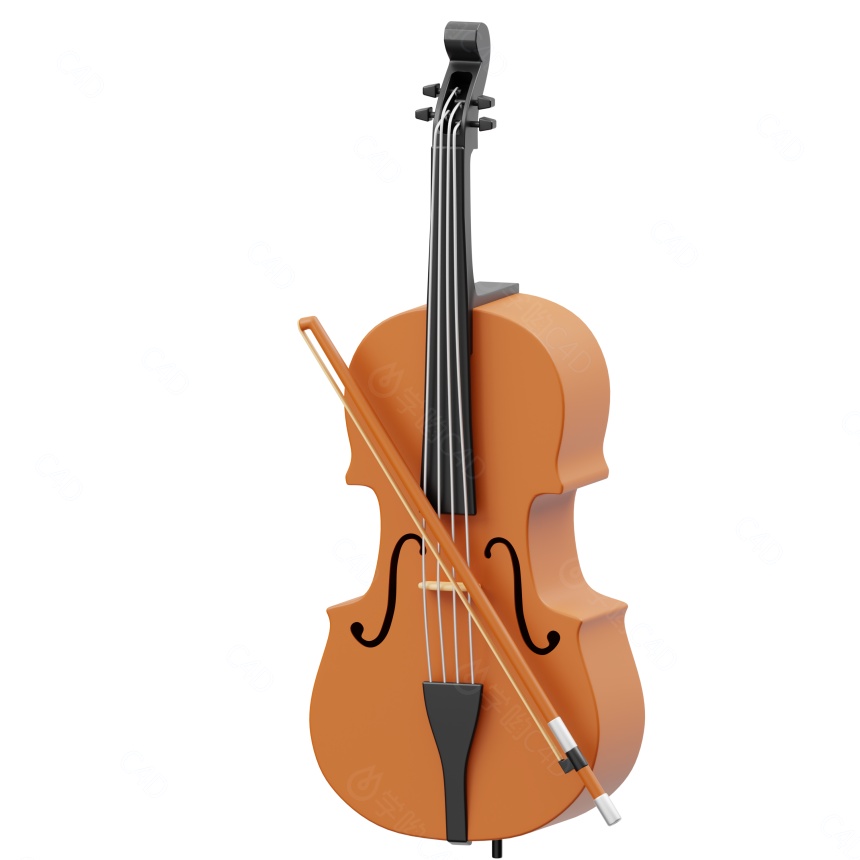 音乐器材小提琴C4D模型