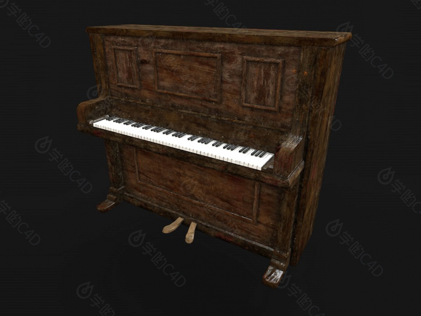 古老钢琴C4D模型